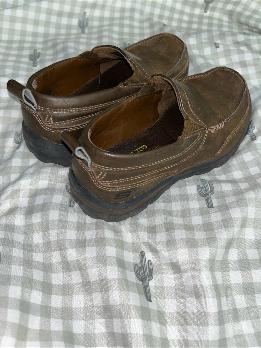 Skechers Brown Slip-On Casual Leather Loafers